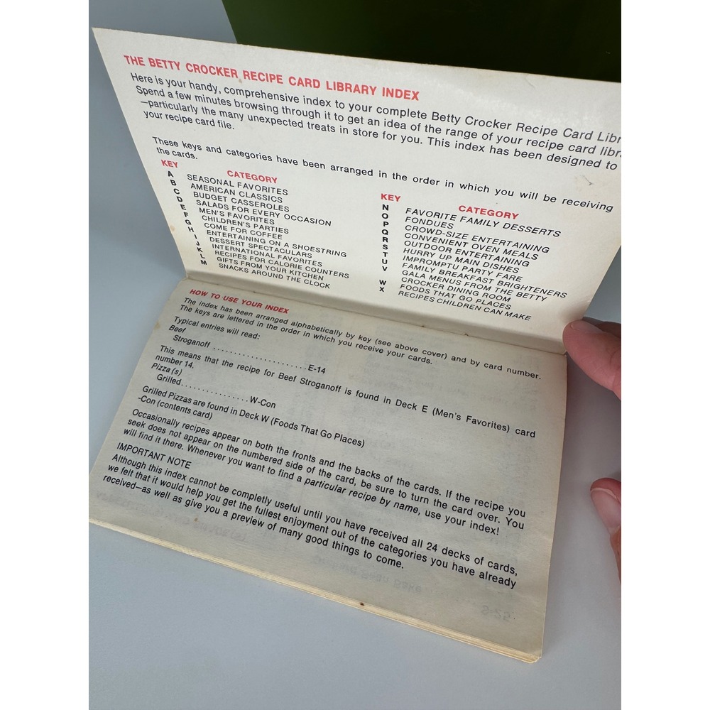 Vintage 1971 Betty Crocker Recipe Card Library COMPLETE 672 Cards Green Box - Picture 7 of 14